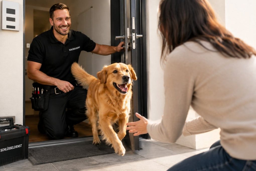 Schlüsseldienst öffnet Tür - Hund kann endlich rein München